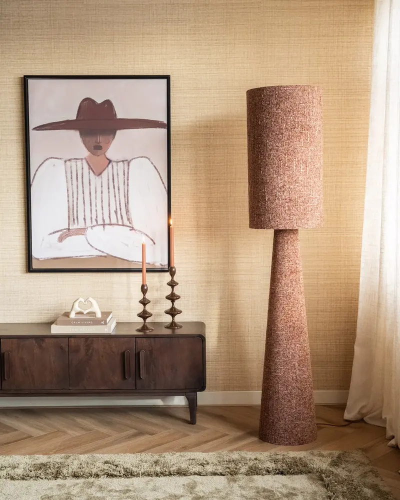Large Vloerlamp Kaye Burgundy