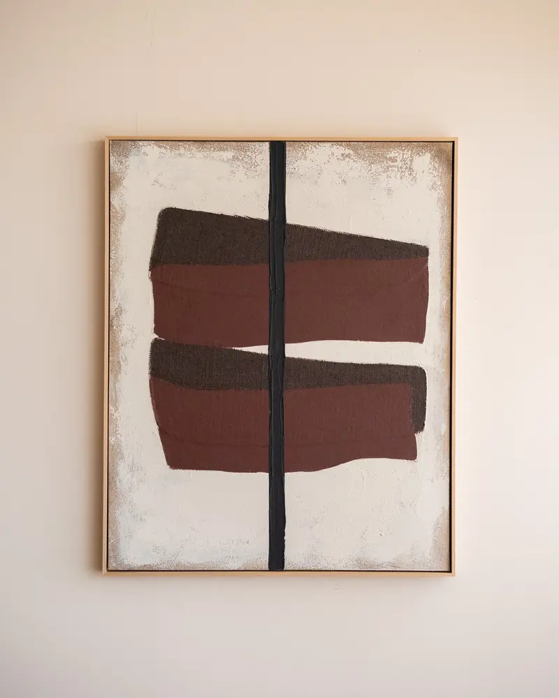 Large Wall Art Equa Beige/Burgundy