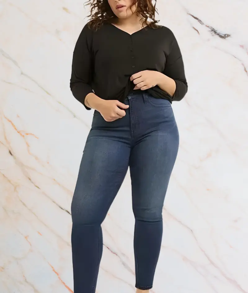 Larisa - Gut sitzende Herbst-Jeans in Übergröße mit hohem Bund