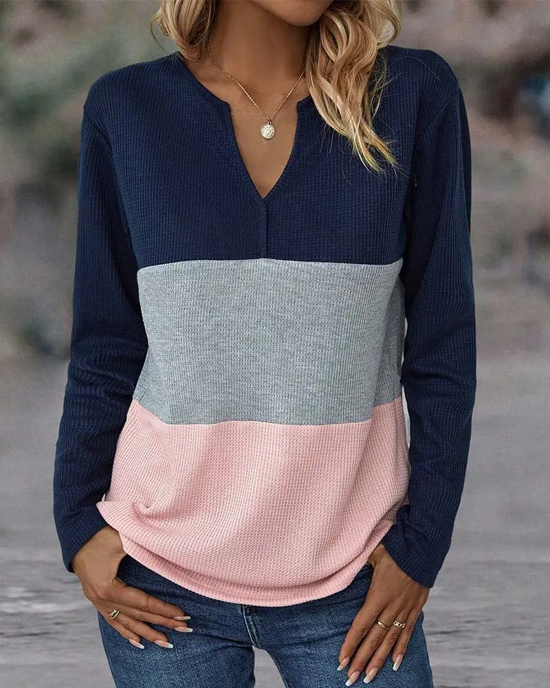 Lässiger Damenpullover mit Farbblock – Noëlle