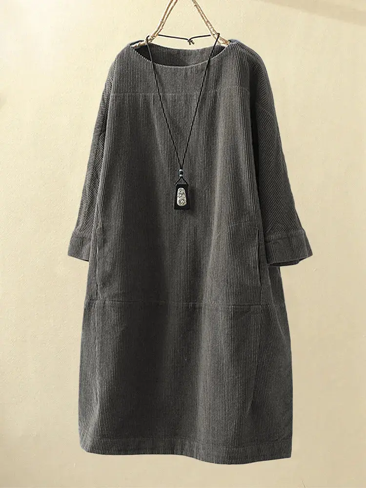 Lavinia | Lässiges Herbst-Cordkleid