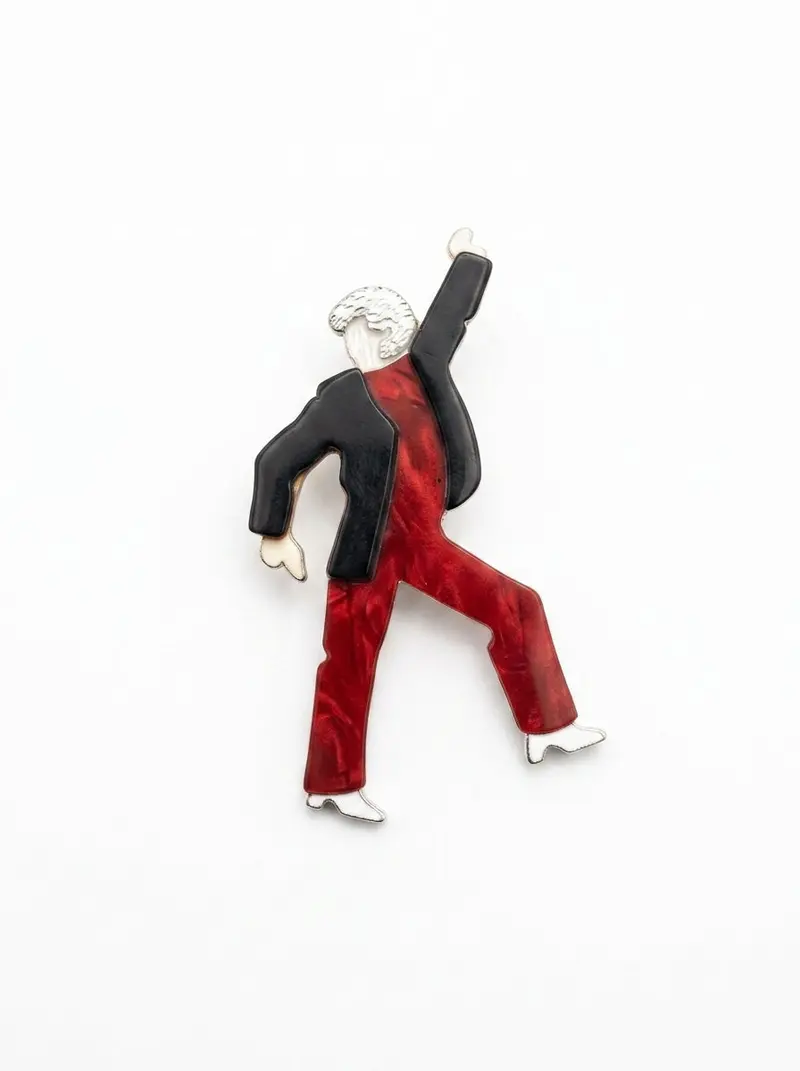 Lea Stein Dancer Figure Brooch in Rhodoid