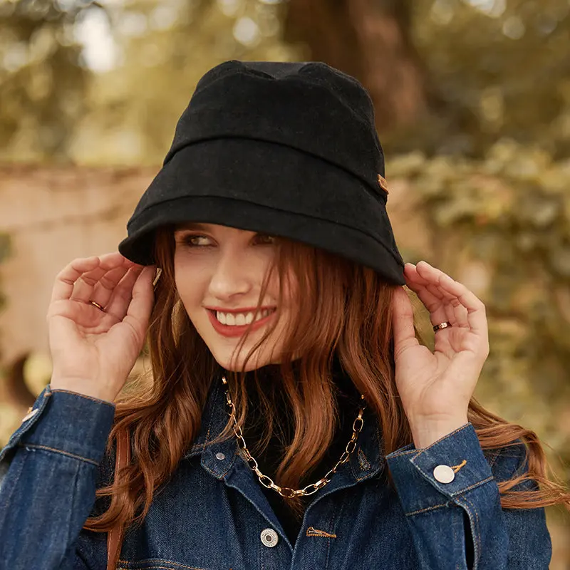 Leichter Herbst-Bucket Hat mit feiner Nahtoptik – HerbstShade