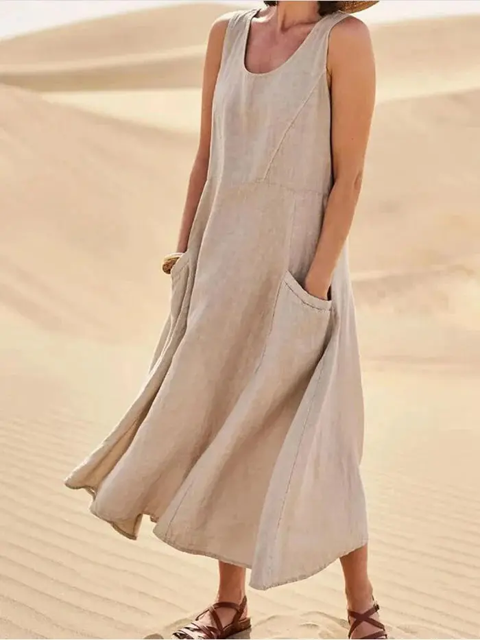 Leinenkleid mit Taschen - Lina