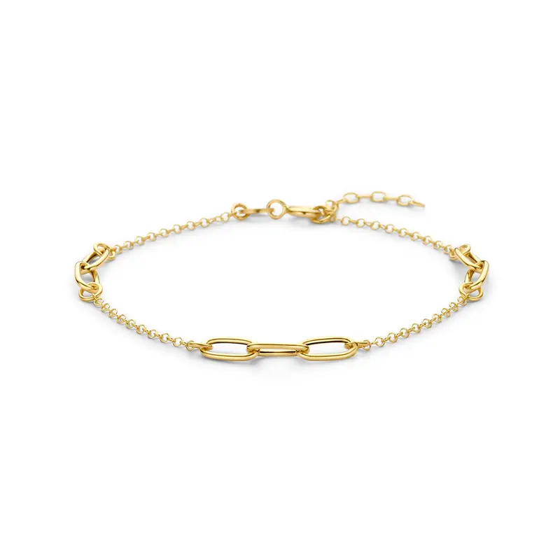 'Lena' 14 karaat gouden fantasie schakelarmband