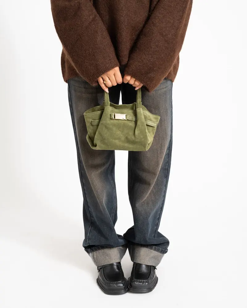 Leonie Belted Slouchy Bag Groen