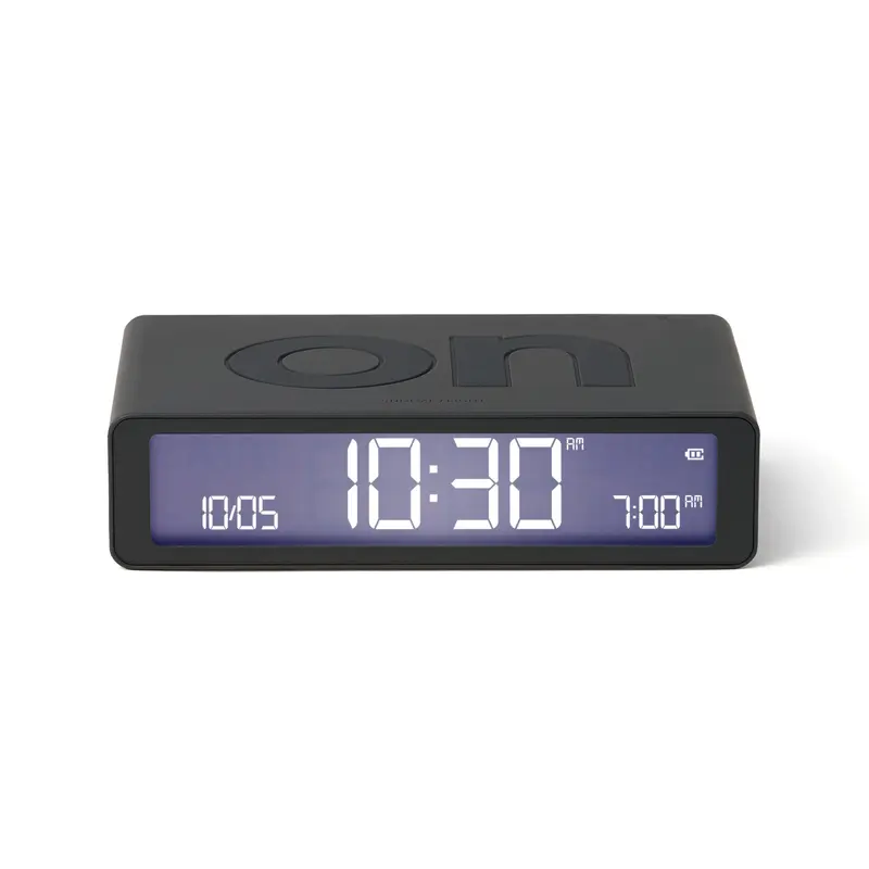 Lexon Flip Classic Digitale Wekker | Oplaadbaar | Donkergrijs
