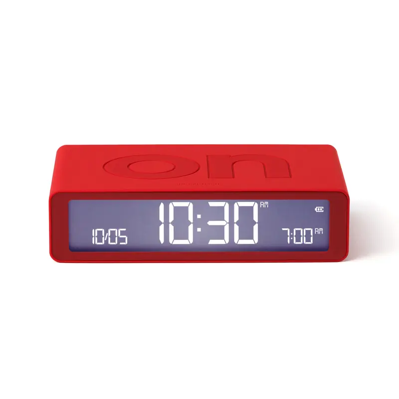 Lexon Flip Classic Digitale Wekker | Oplaadbaar | Rood