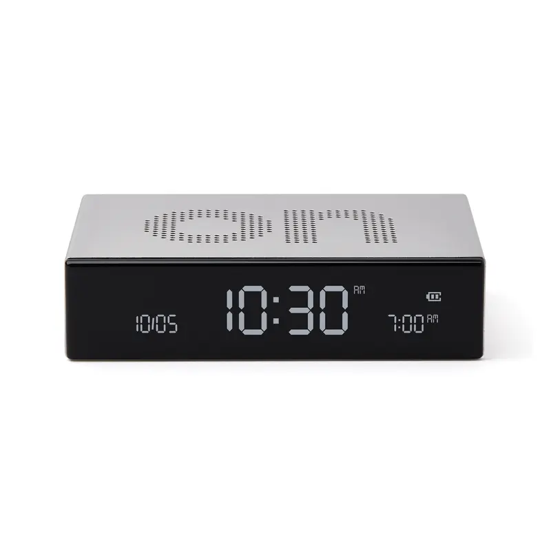 Lexon Flip Premium Digitale Wekker | Oplaadbaar | Aluminium