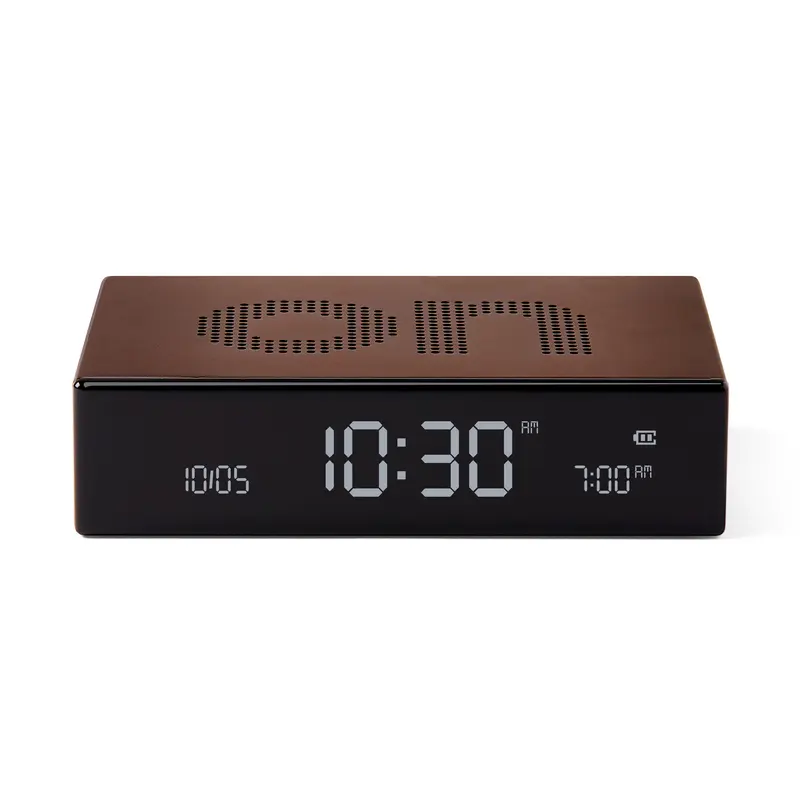 Lexon Flip Premium Digitale Wekker | Oplaadbaar | Brons