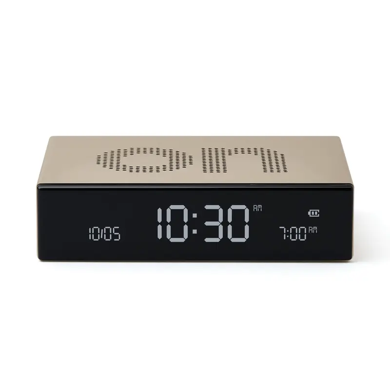 Lexon Flip Premium Digitale Wekker | Oplaadbaar | Goud