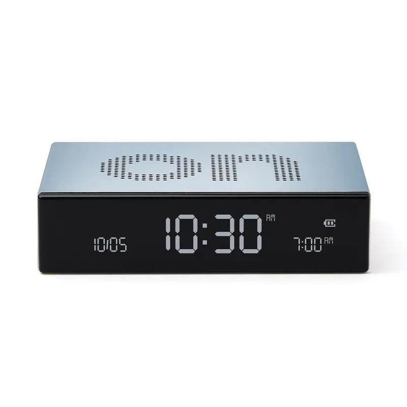 Lexon Flip Premium Digitale Wekker | Oplaadbaar | Lichtblauw
