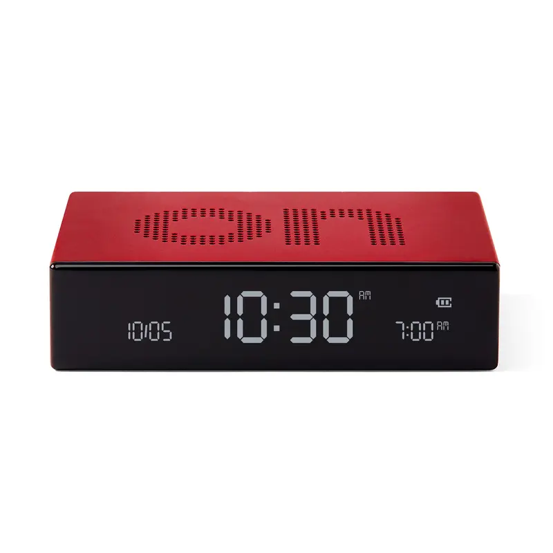 Lexon Flip Premium Digitale Wekker | Oplaadbaar | Rood