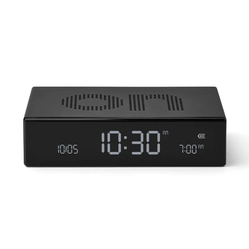 Lexon Flip Premium Digitale Wekker | Oplaadbaar | Zwart