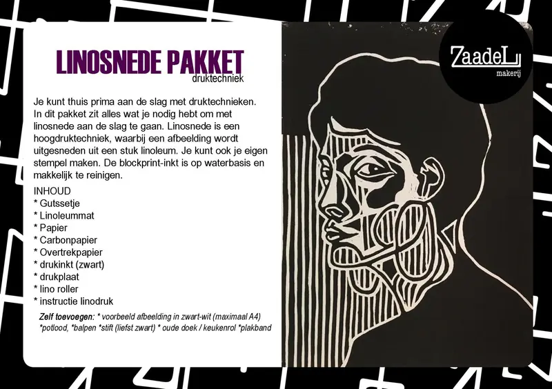 Linosnede pakket druktechniek