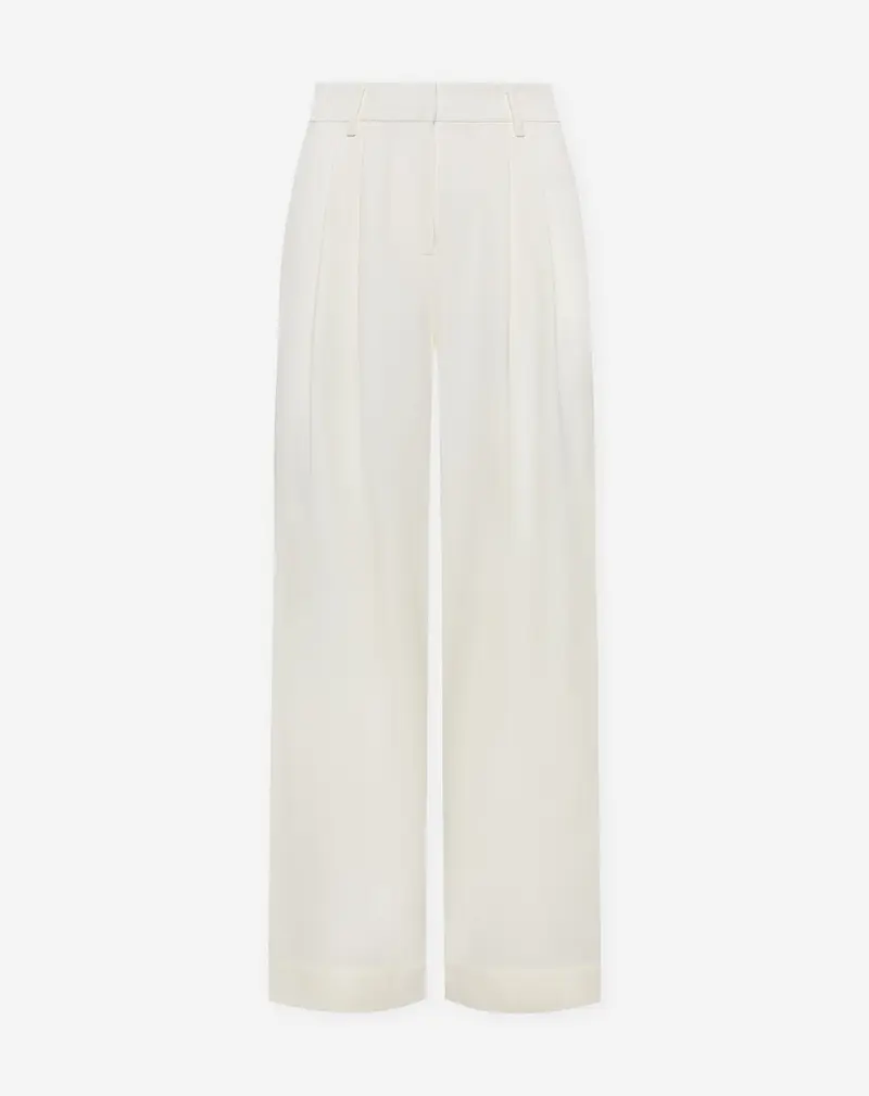 LORNA PLEATED WIDE LEG PANTALON TALL CRÈME