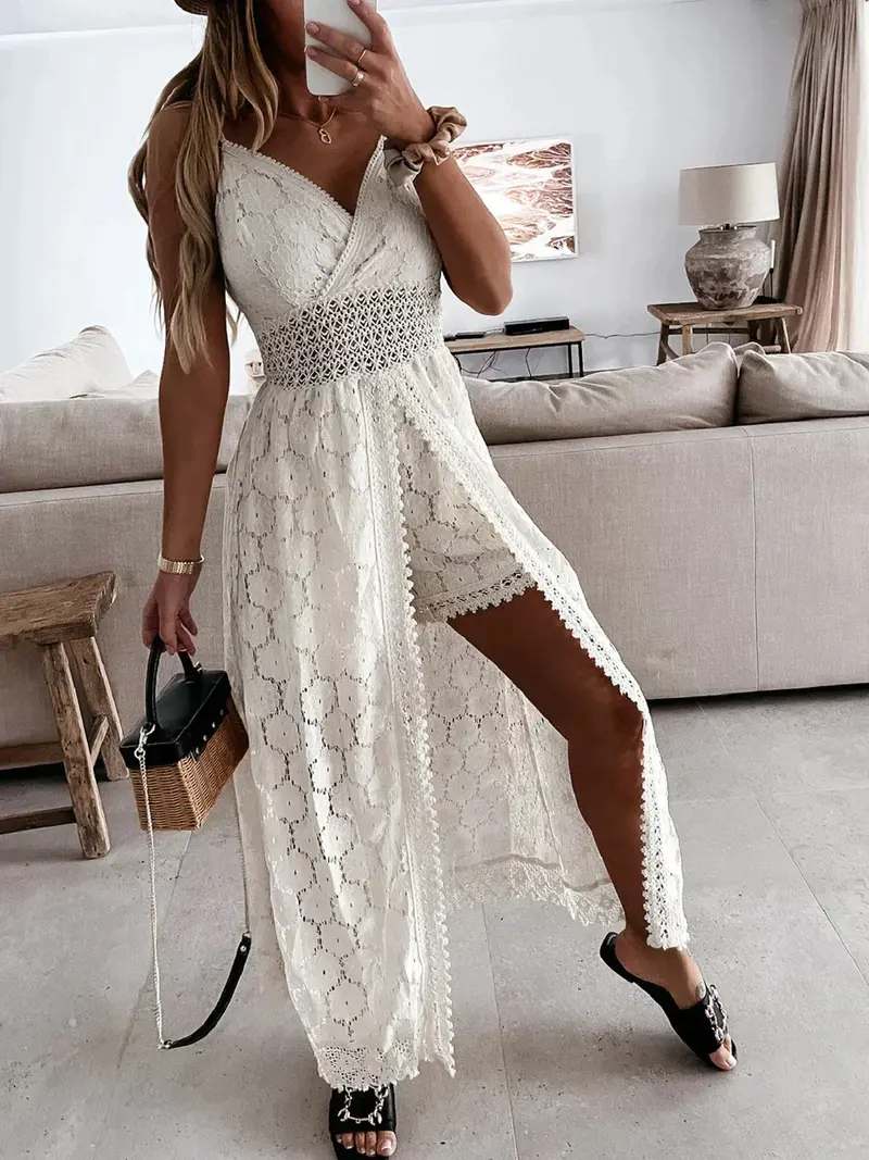 Luftige & Stylische Sommer-Kleid-Shorts-Kombi mit Spitze für Damen – Yara