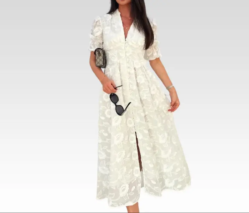 Luftige weiße Sommerkleid – Eleni