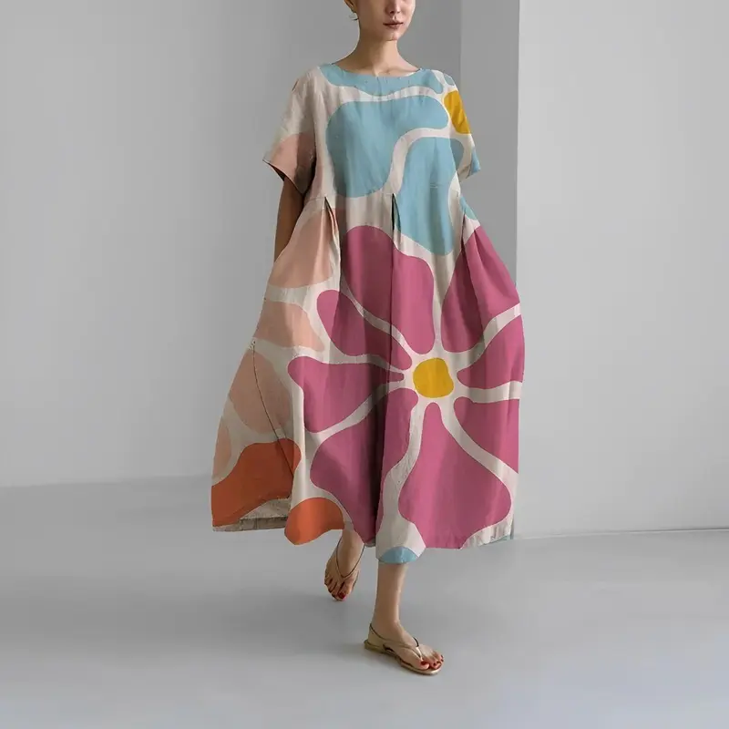 Luftiges Sommer-Maxikleid mit Taillenakzent – Clara