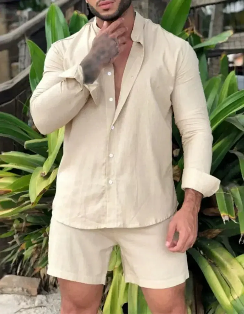 Luftiges & Stylisches 2-teiliges Sommer-Set mit Hemd & Shorts für Herren – Marlo