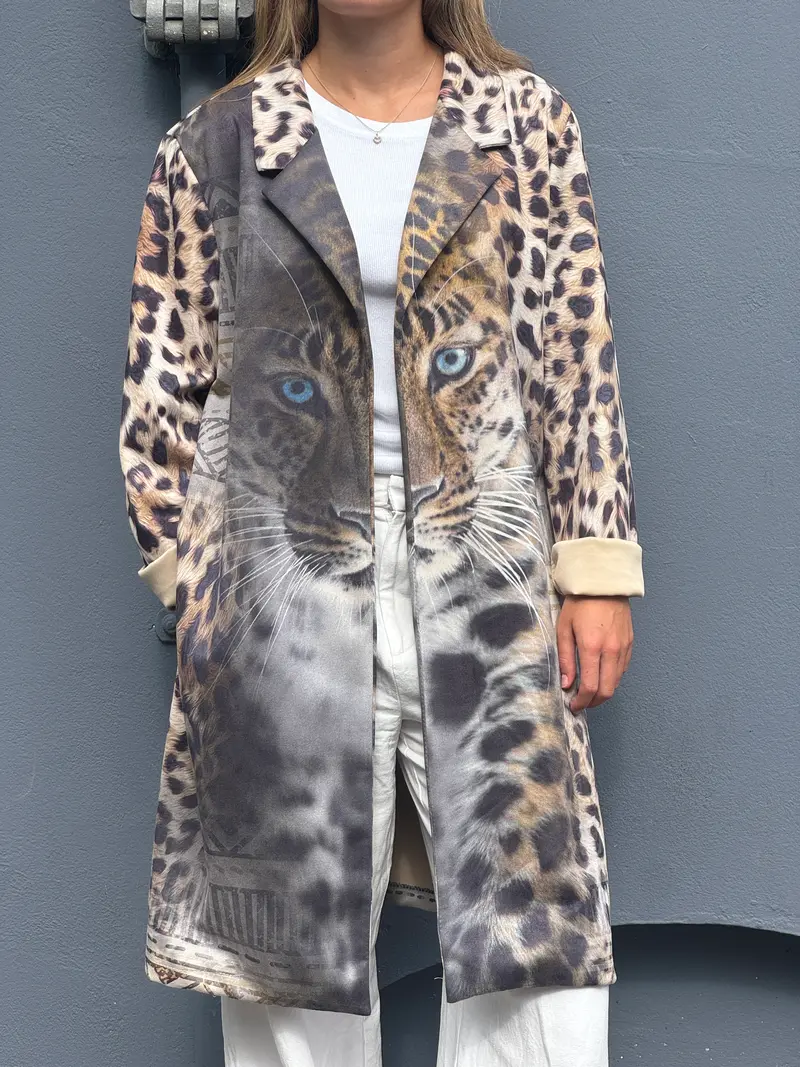 luipaard print jas