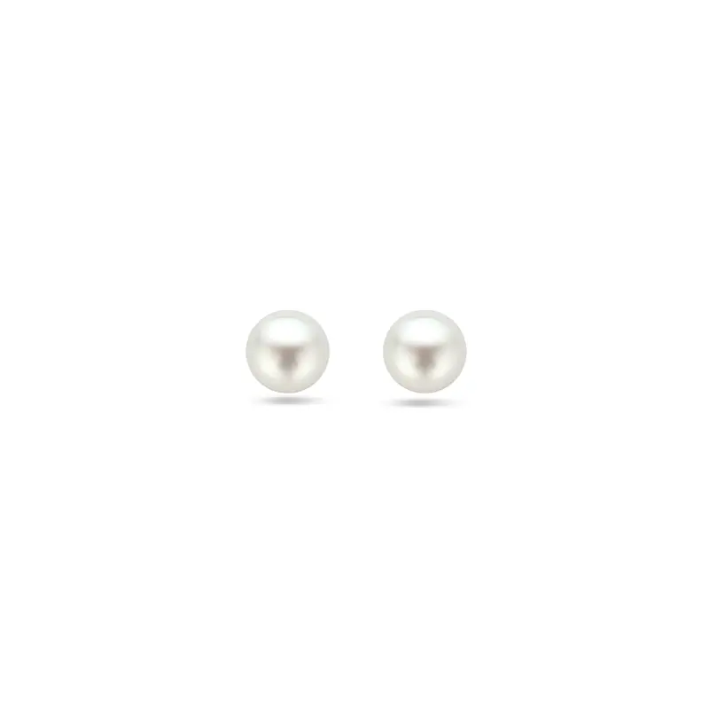 'Lumière' 925 gerhodineerd zilveren oorknoppen parel 4 mm