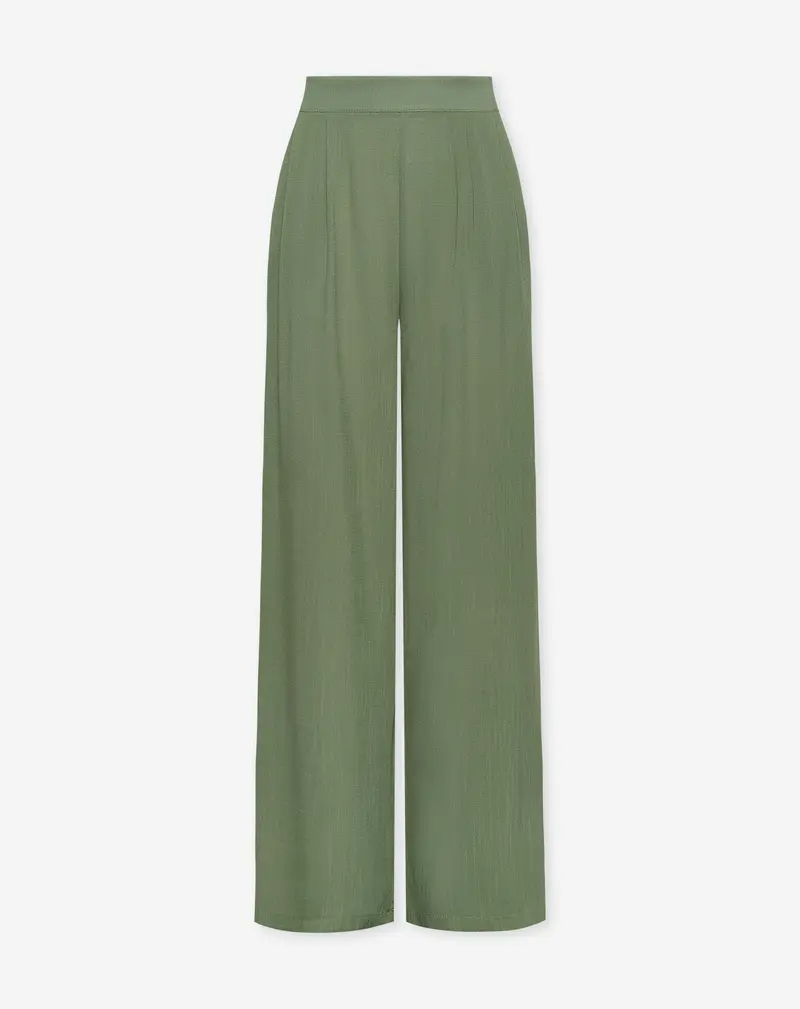 LUNA VISCOSE PANTS TALL OLIJFGROEN