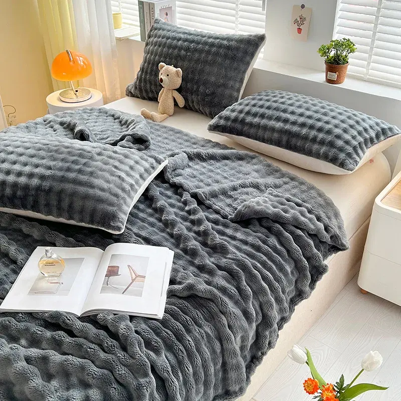 Luxe Bubbeltextuur Fleece Decke - Winterzauber BubbleNest