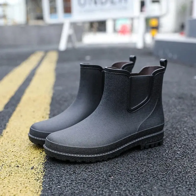 Luxuriöse Herbstliche Halbhohe Wasserdichte Herren-Regenstiefel - Lucas Autumn Rain Walk