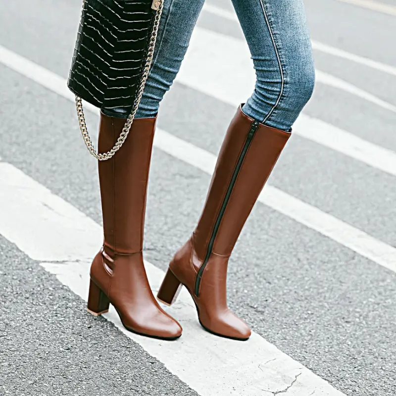 Luxuriöse Vegane Lederstiefeletten mit Reißverschluss - Herbstzauber Eden