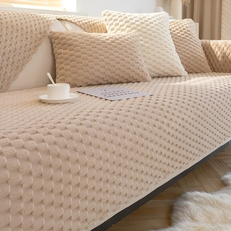 Luxuriöser Winter-Samt-Sofabezug – VeluLuxe Winterzauber