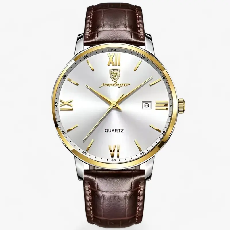 Luxus Herrenarmbanduhr mit Lederband – Adrien