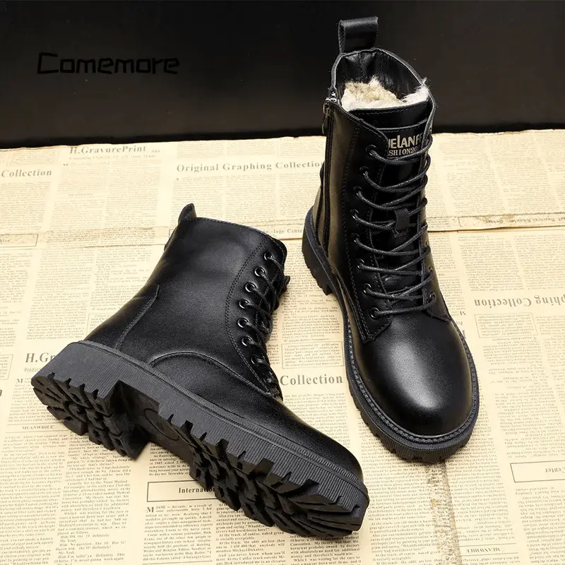 Luxus schwarze Damen-Winterstiefel aus Leder – Bella Winterzauber Edition