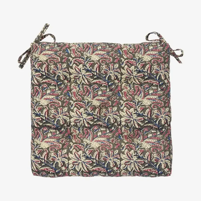 Madam stoltz printed cotton chair pad 4