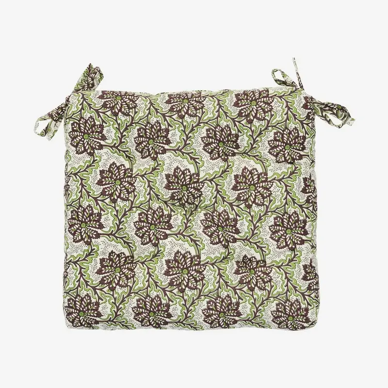 Madam stoltz printed cotton chair pad 5