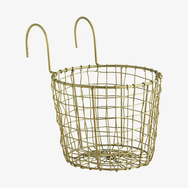 Madamn stoltz hanging iron pot holder gold
