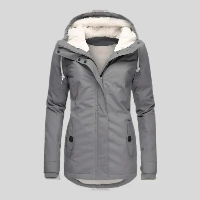 Maggie - Lange und dicke Wintermanteljacke mit Kapuze und kuscheligem Innenimitat für die kalte Jahreszeit