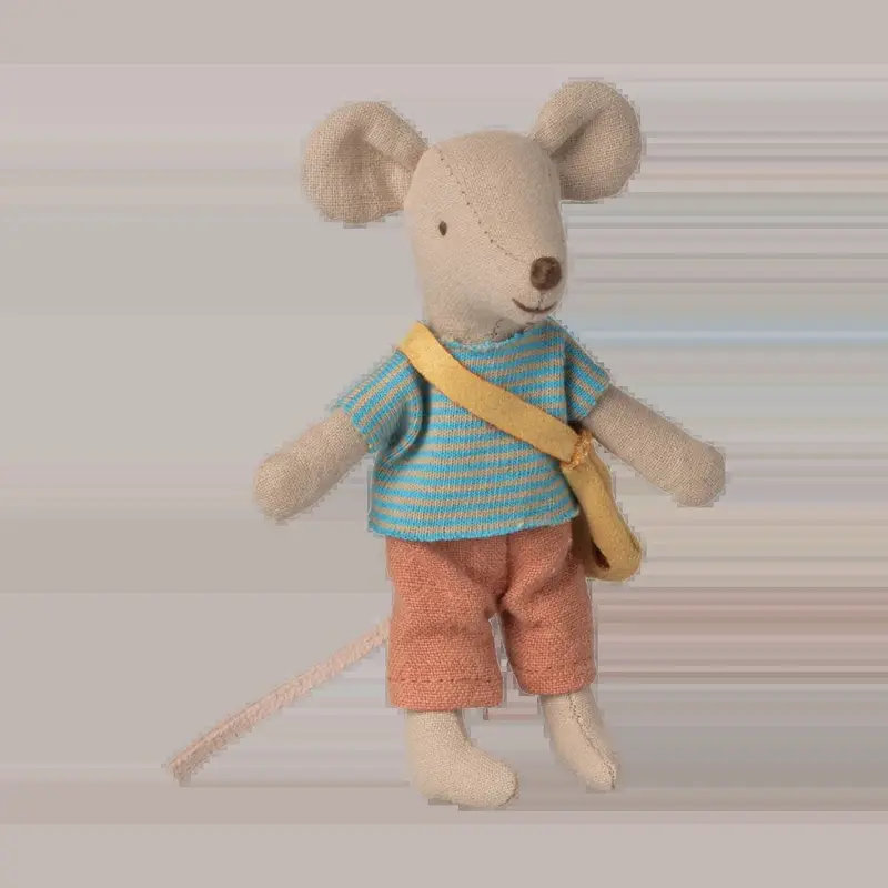 Maileg little brother mouse with bag