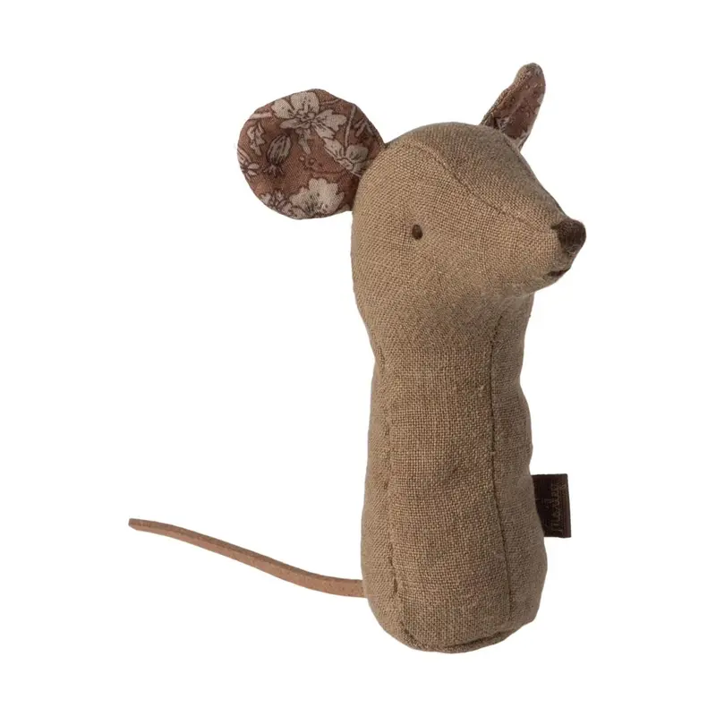 Maileg lullaby friends mouse rattle light umber