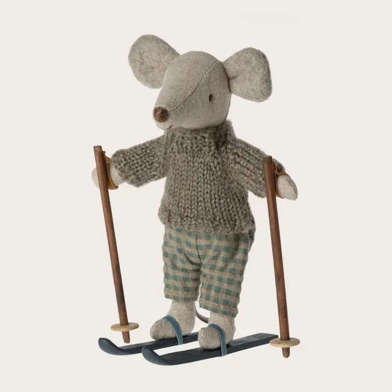 Maileg winter mouse with ski set big brother