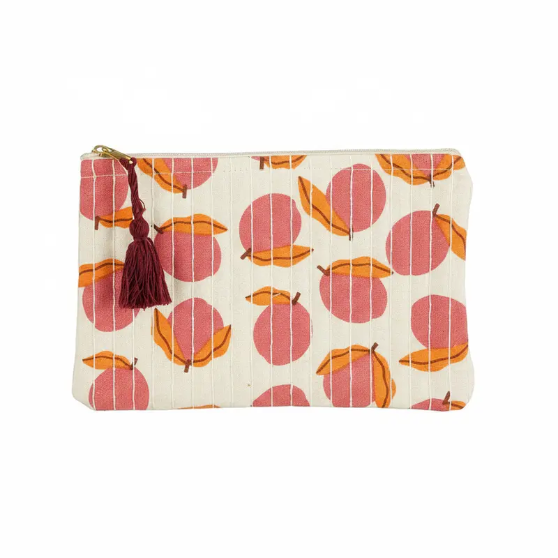 Make-up tas Abrikoos crème roze 21x13cm