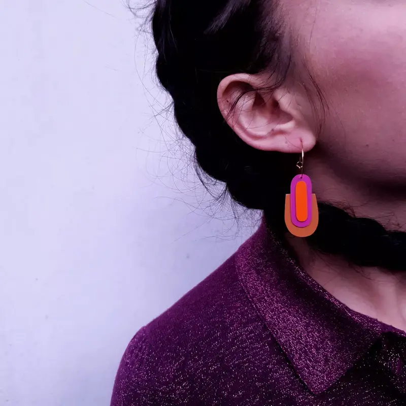 MARGOT – Kleurrijke Geometrische Art Deco Oorbellen