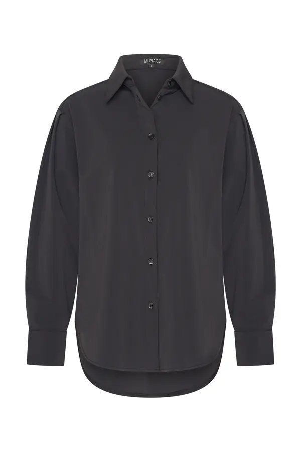 Maud - Mi Piace - Travelstof Blouse Oversized - Zwart - 202524