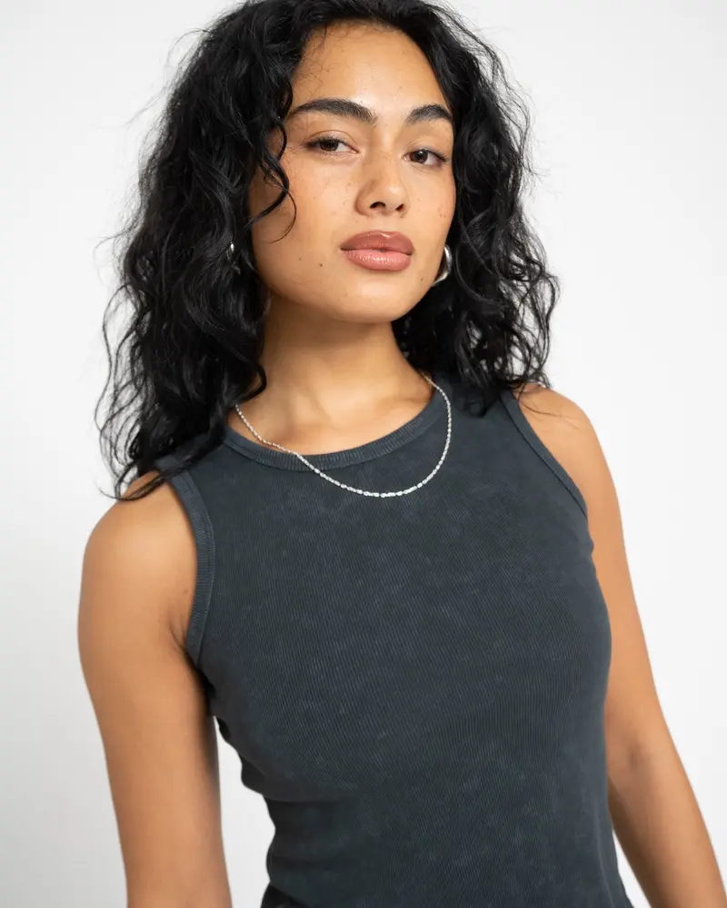 Maya Washed Tank Top Black