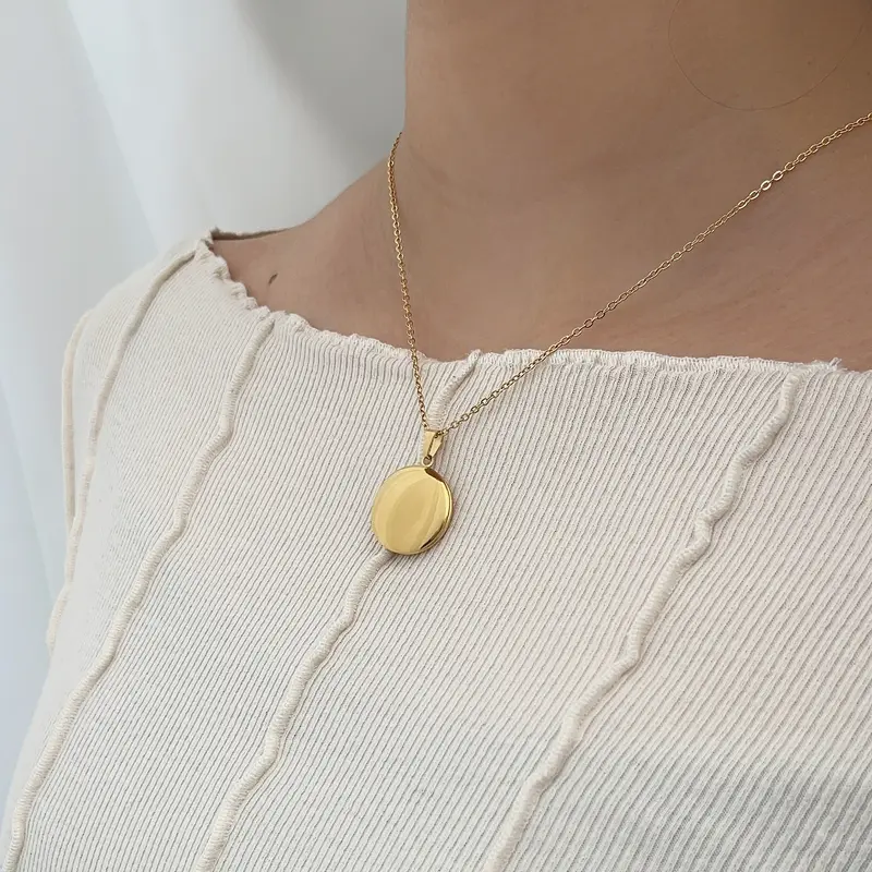 Medaillon Ketting Goudkleurig | Graveerbare Ketting