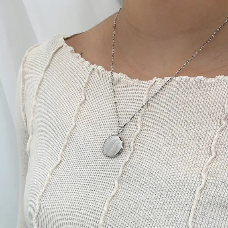Medaillon Zilverkleurig | Graveerbare Ketting