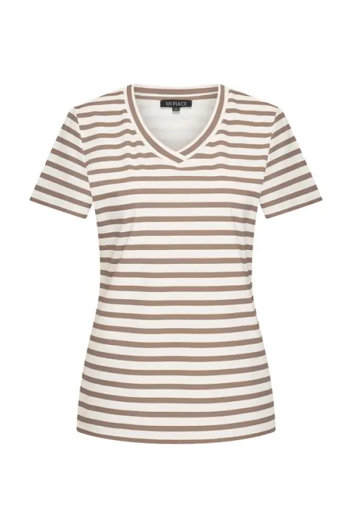 Meike - Mi Piace - Travelstof Shirt - Stripe Falcon/Off White - 202080