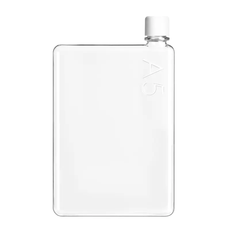 Memobottle A5 Platte Waterfles 750ml | Transparant