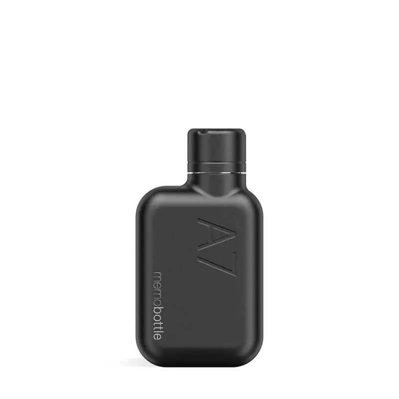 Memobottle A7 Stainless Steel Platte Waterfles RVS | 250ml | Zwart