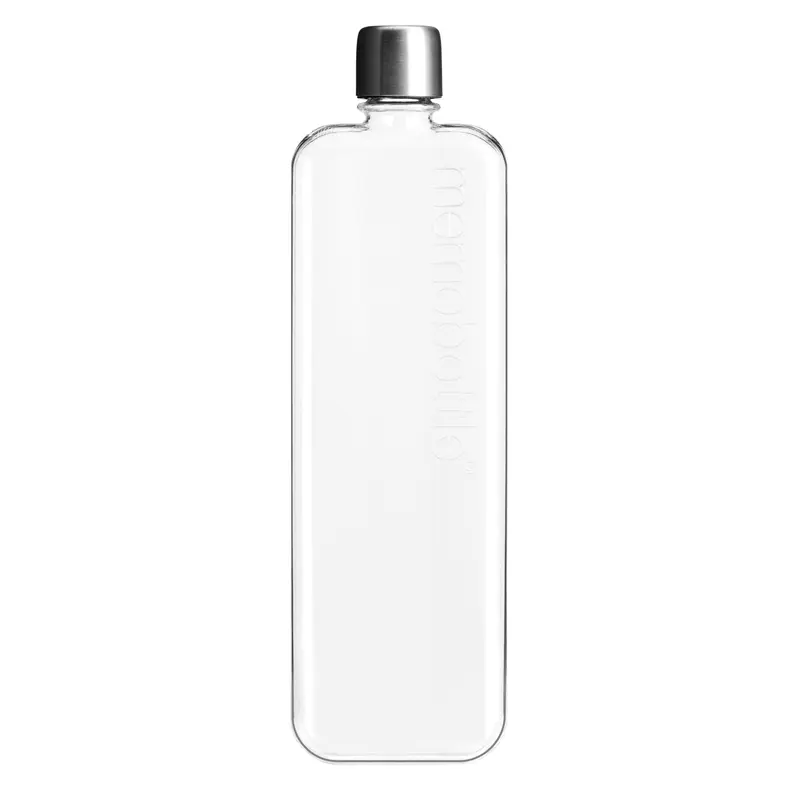 Memobottle Slim Platte Waterfles 450ml | Transparant